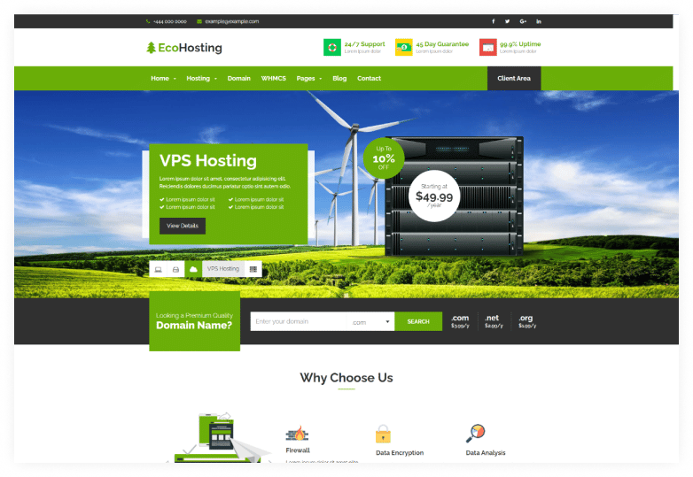 EcoHosting | Responasive Hosting and WHMCS WordPress Theme