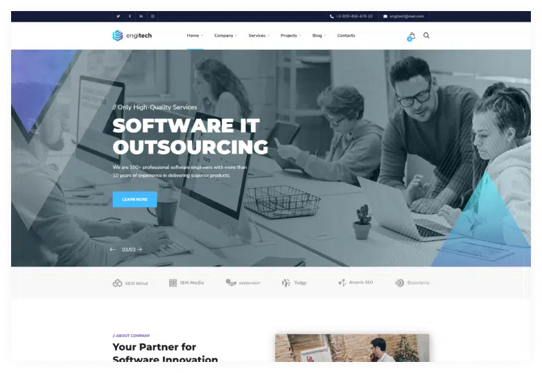 Engitech - IT Solutions Services & Technology Company Website Templates