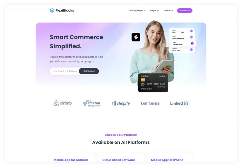 FlexiBlocks - React Gatsby Landing Page Templates