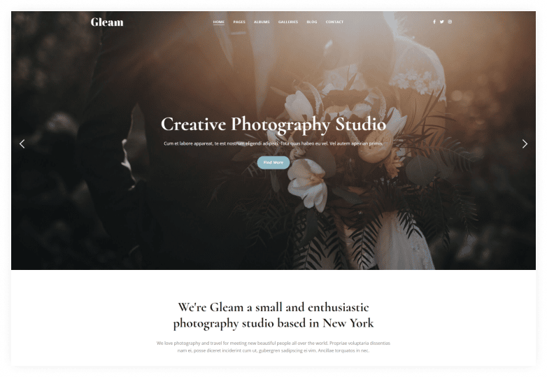 Gleam - Portfolio Photography HTML Template