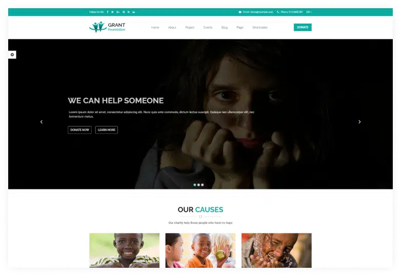 Grant Foundation – Nonprofit Charity HTML Template