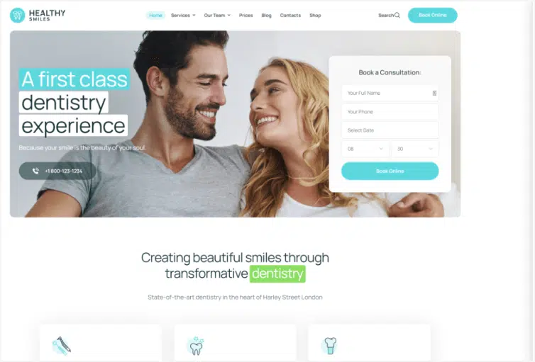 Healthy Smiles Dental WordPress Theme