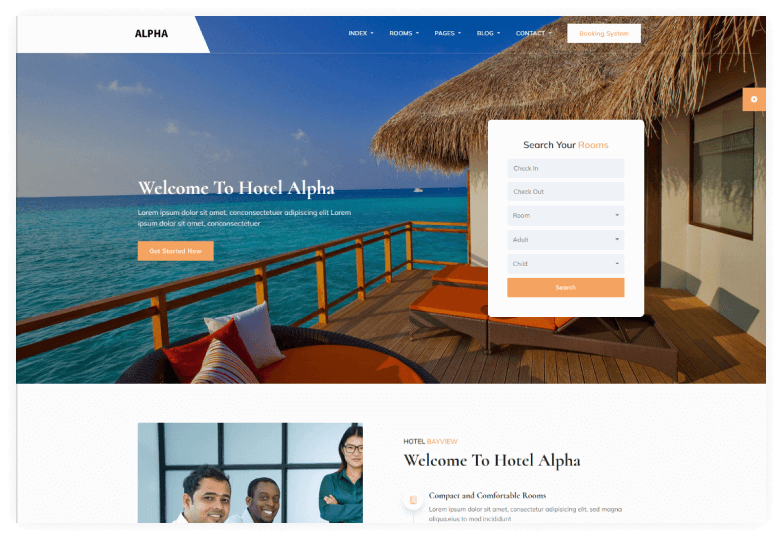 Hotel Alpha - Booking and Reservation Template