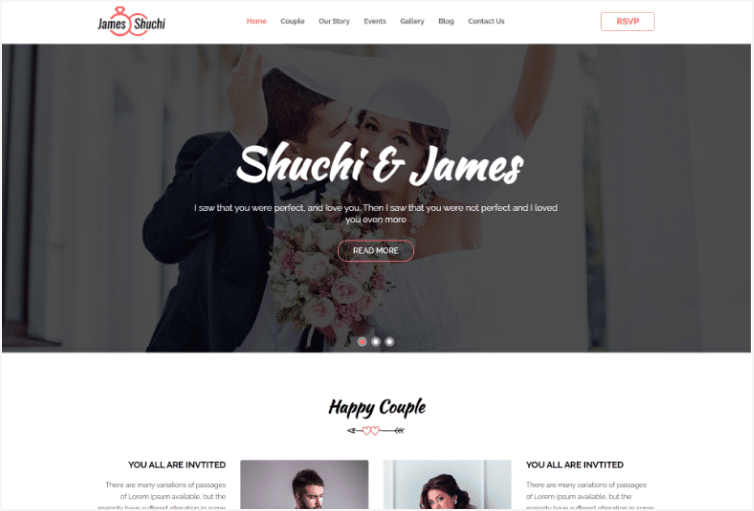 James & Shuchi Wedding HTML Template