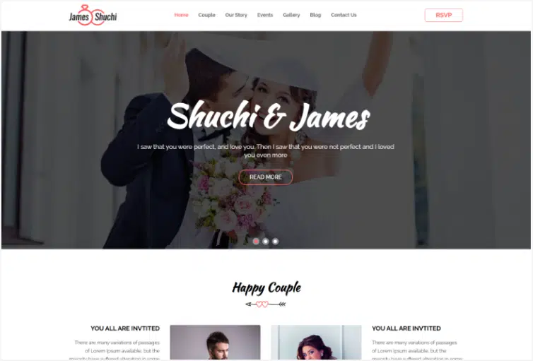 James & Shuchi Wedding HTML Template