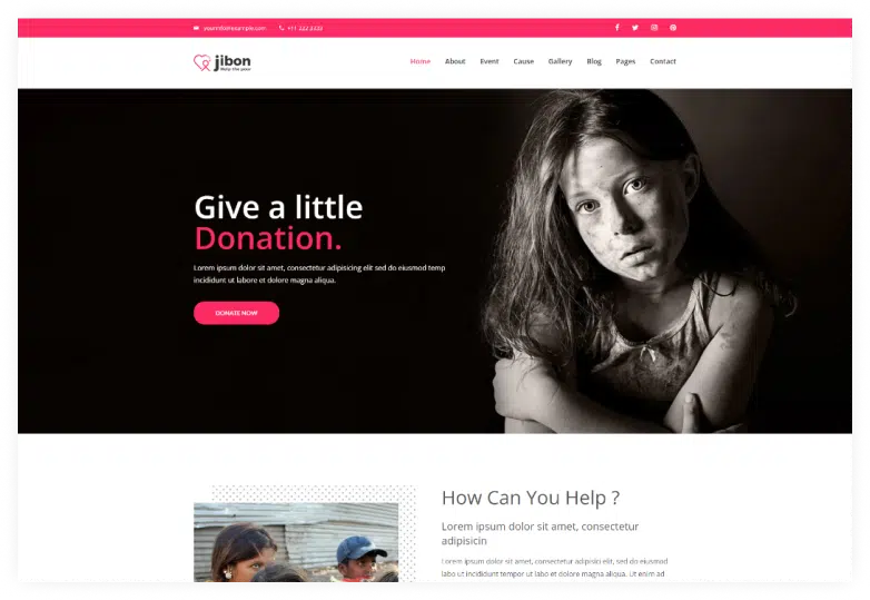 Jibon – Charity Bootstrap Template
