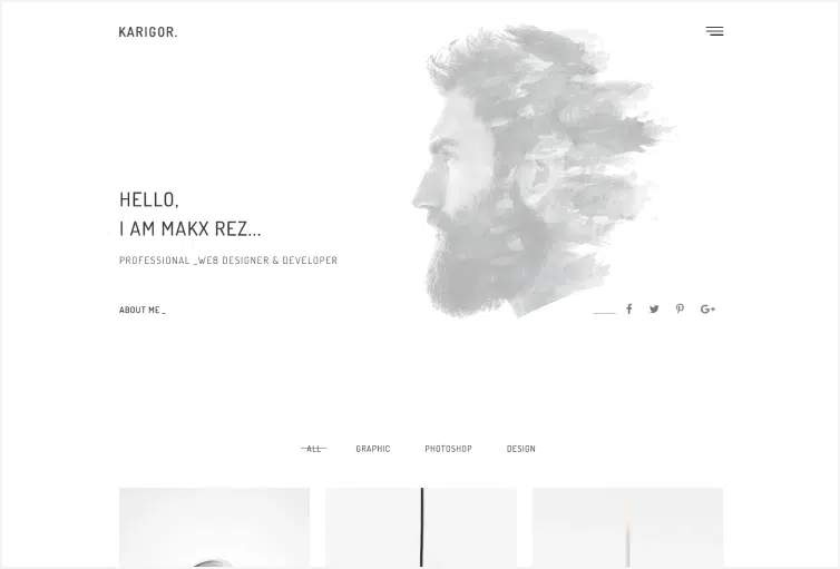 Karigor – Minimal Bootstrap 4 Portfolio Template