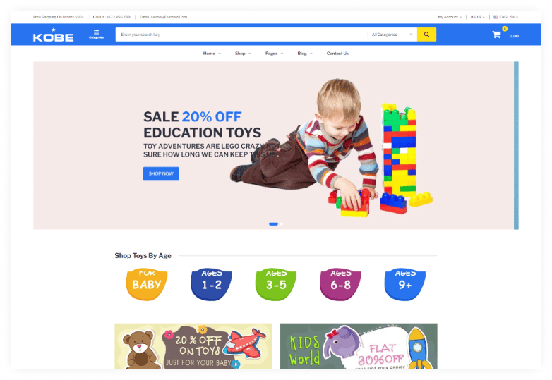Kobe - Kids Toys Electronics Store HTML Template