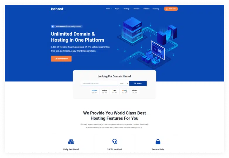 Kohost - Modern Web Hosting & WHMCS Template