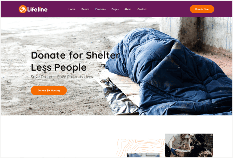 Lifeline - NGO, Fund Raising and Charity WordPress Theme