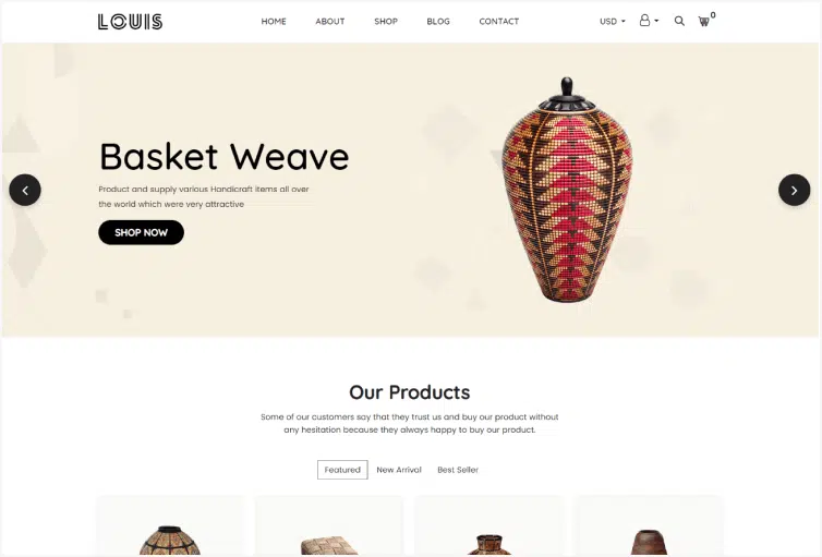 Louis Handmade & Craft Shopify Theme