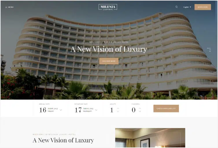 Milenia - Hotel & Resort Website Template