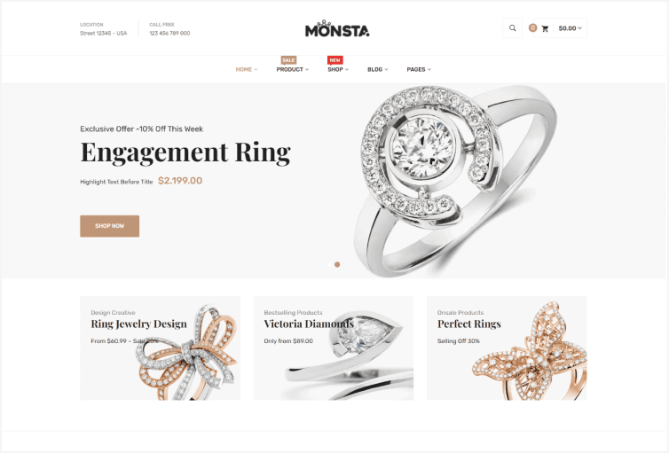 Jewelry Responsive Shopify Theme Monsta