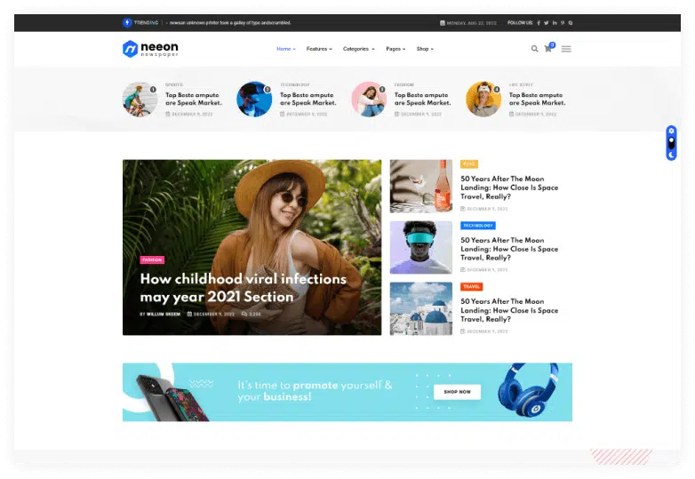 Neeon - News Magazine HTML Template 