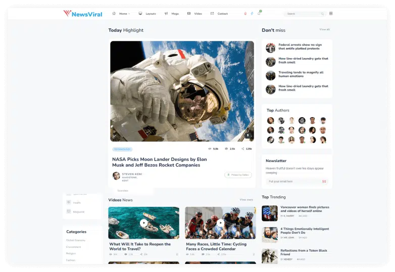 Newsviral - Modern News & Magazine HTML Template 