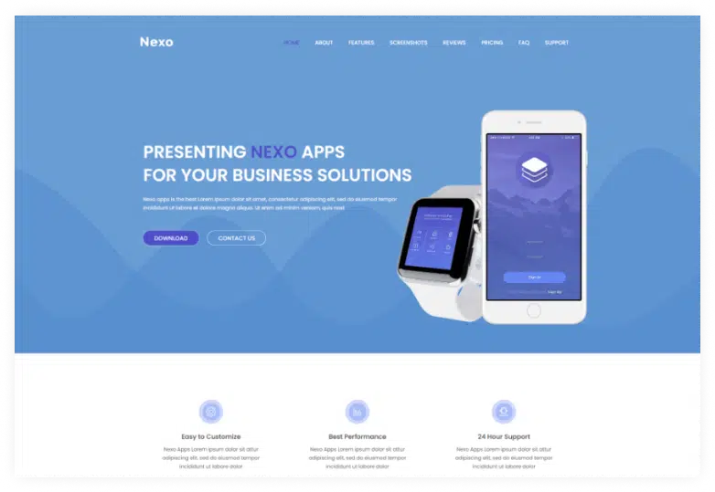 Nexo – Multipurpose Landing Page Template