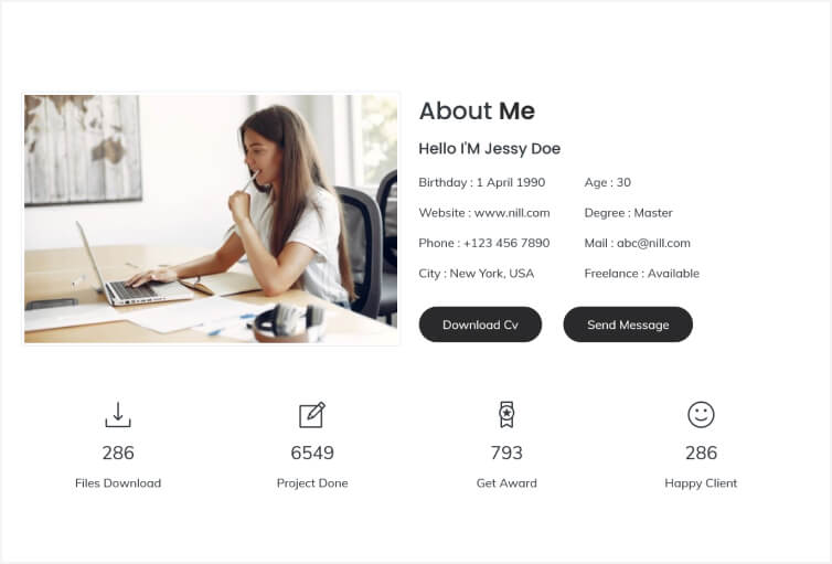 Nill - Bootstrap 4 personal, portfolio and resume template