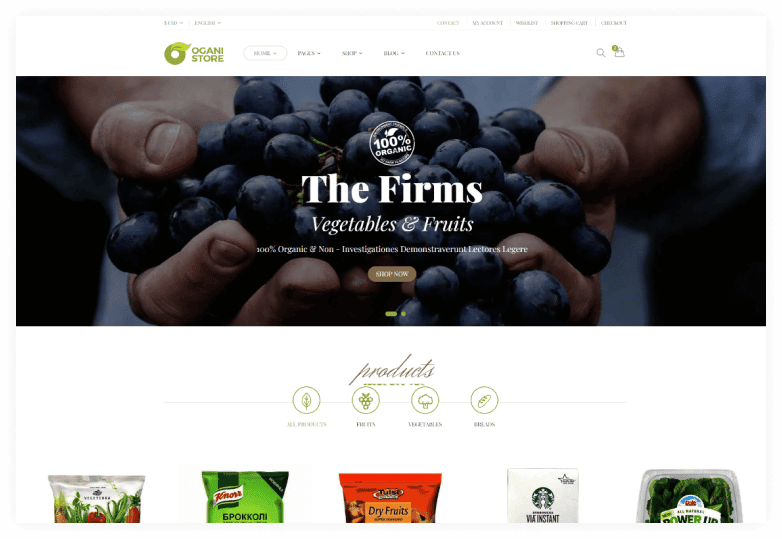 Ogani - Organic Food eCommerce HTML Template