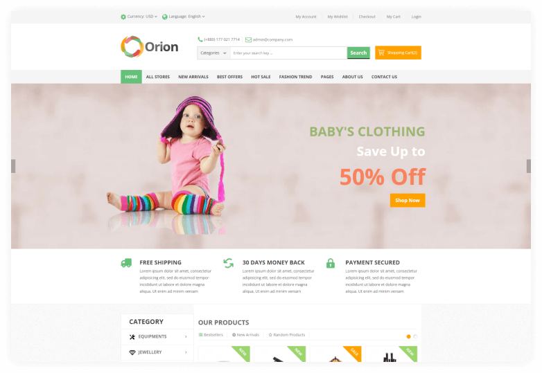 Orion - Mega Shop eCommerce HTML Responsive Template