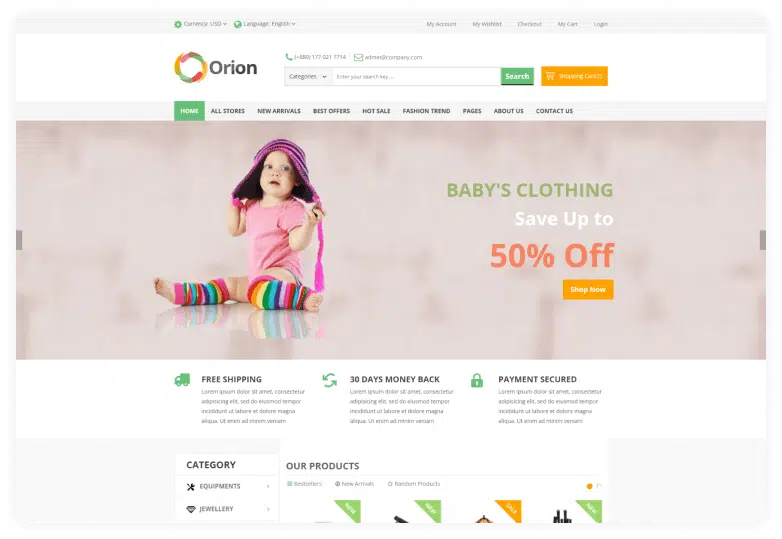 Orion - Mega Shop eCommerce HTML Responsive Template