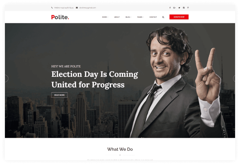 Political Campaign Website Template - Polite