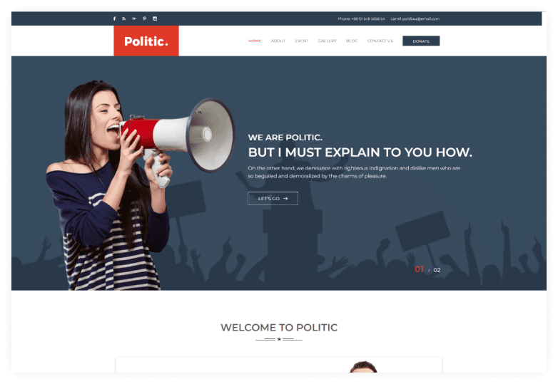 Politic - Political HTML Template using Bootstrap