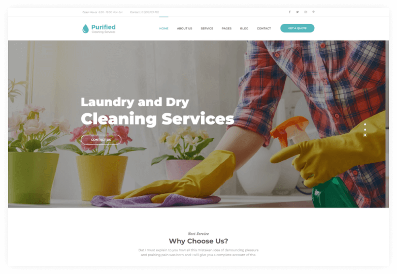 Purified - Cleaning Service Agency HTML Template