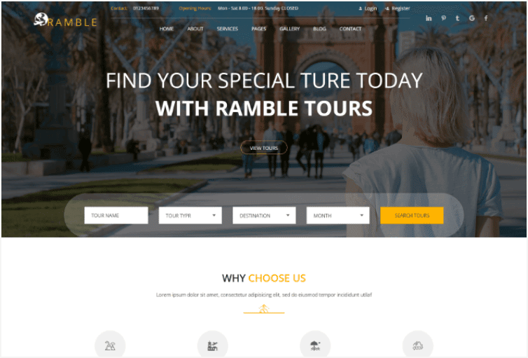 Ramble Tour & Travel Agency HTML Template
