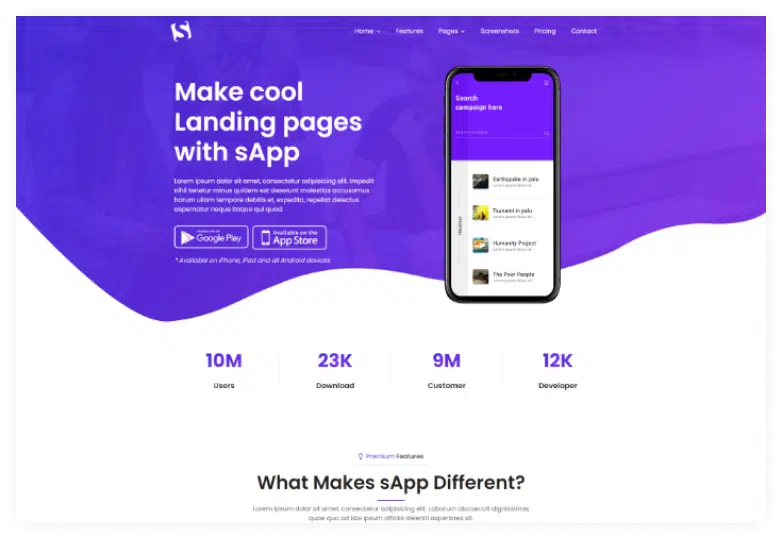 App Landing Page