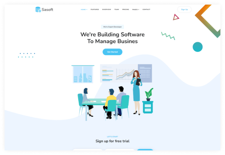 Sasoft- Software Landing Page