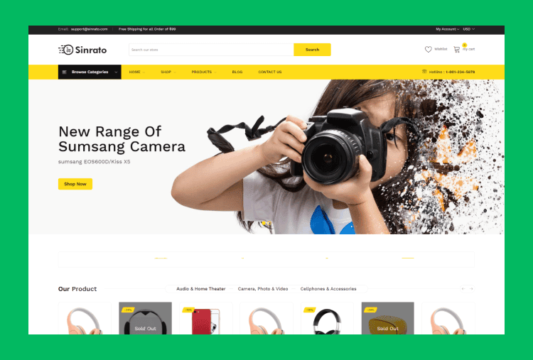Sinrato - Electronics Industry Shopify Theme