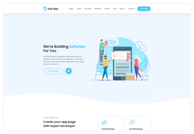 Softing- Software Landing Page