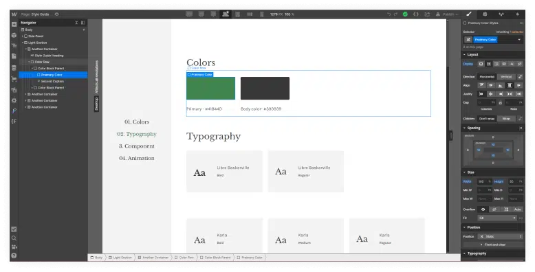 Go to the Styleguide Page