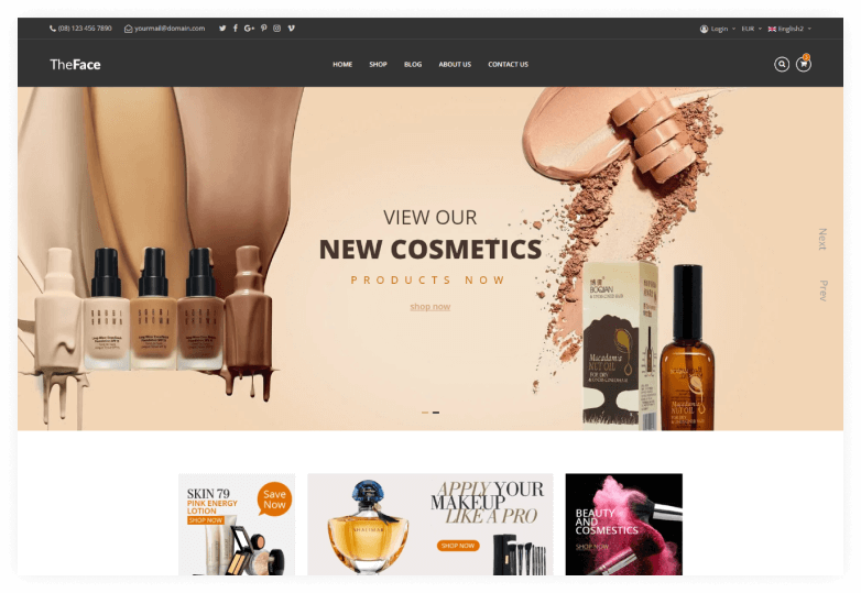 TheFace - Beauty Cosmetics Store HTML Template