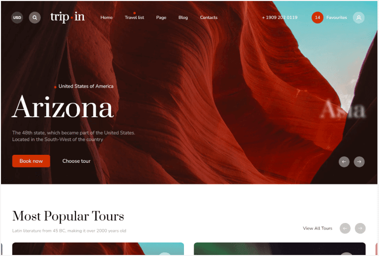 Tripin | Tour & Travel Agency Template