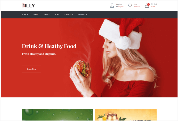 Billy - Food & Drink Store Shopify Theme