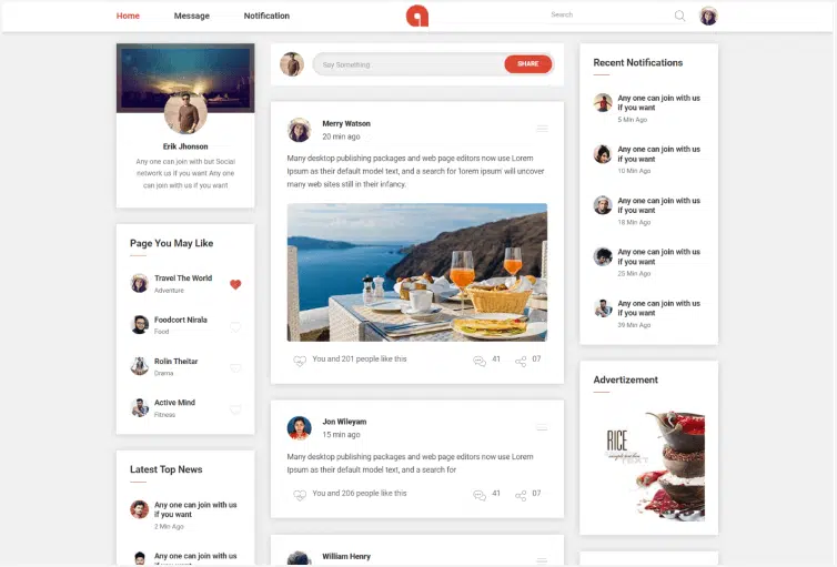 Adda - Social Network HTML Template