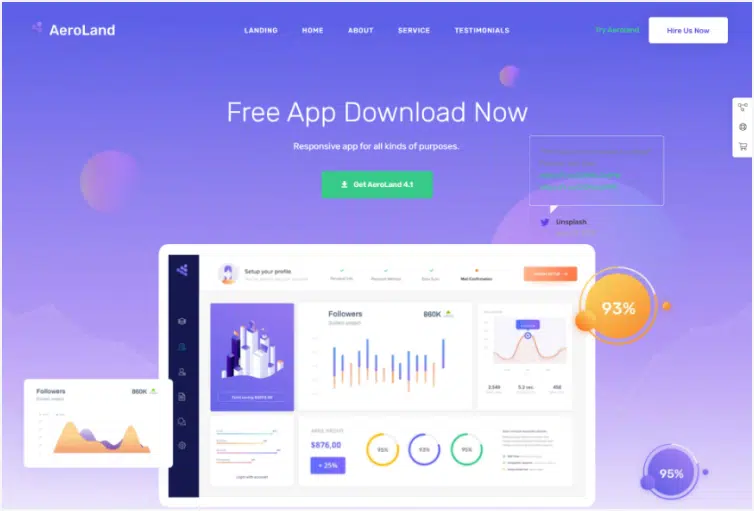 Aeroland - App Landing HTML Template