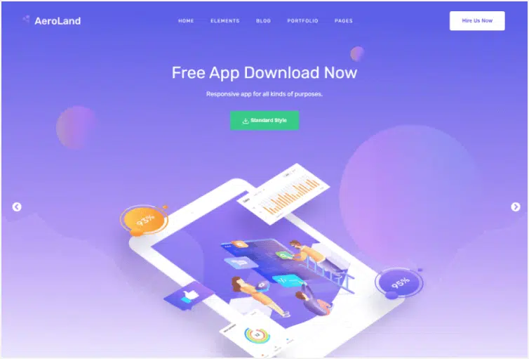 Aeroland – React JS App & Sass Landing Page Template 