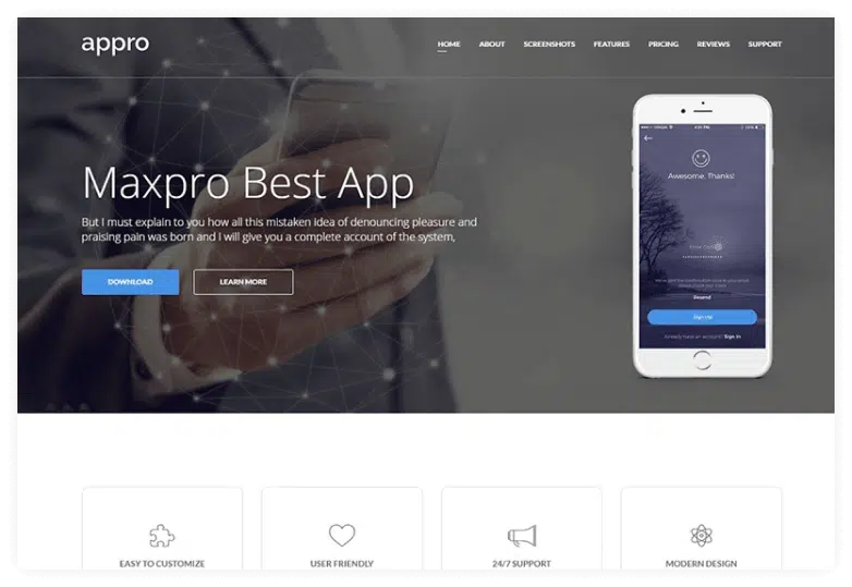 Appro – App Landing Page HTML Template