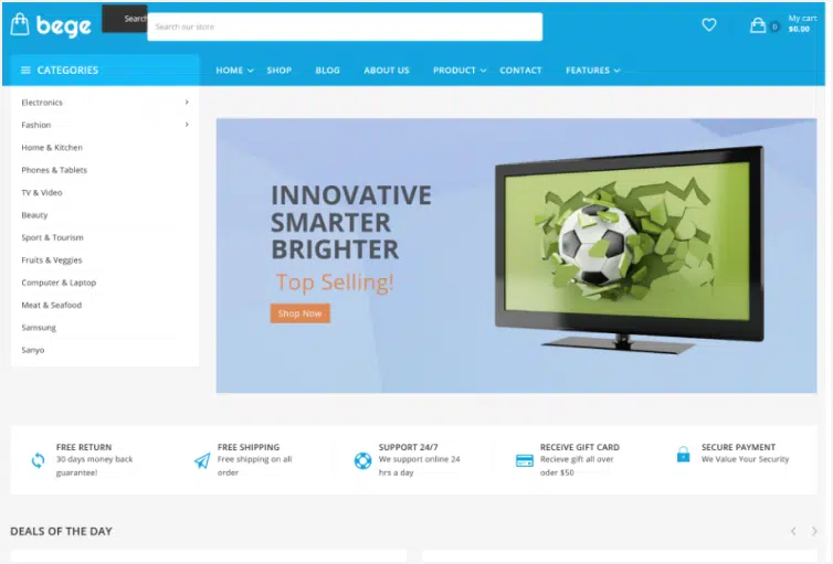 Bege Electronic Stores Shopify Theme