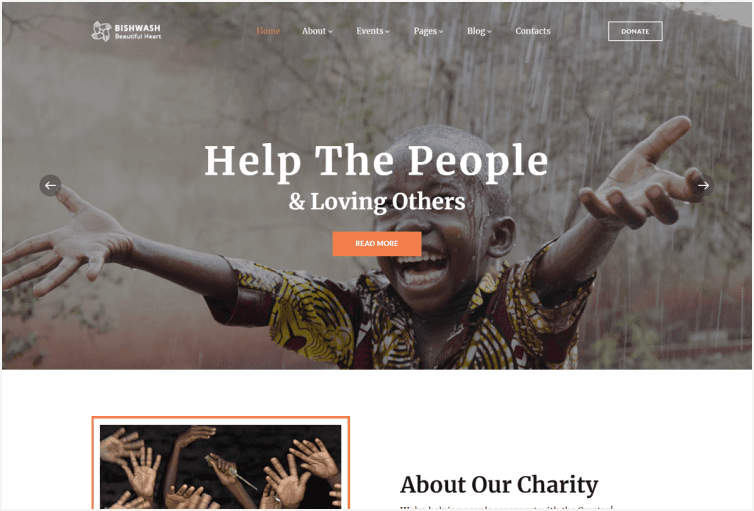 Bishwash – Charity Bootstrap 4 Template
