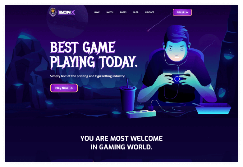 Bonx – Gaming Website Template HTML5 Version