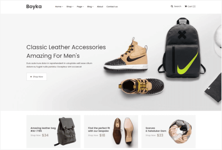 Boyka Fashion Luxury Shopping Website Template using Bootstrap 5