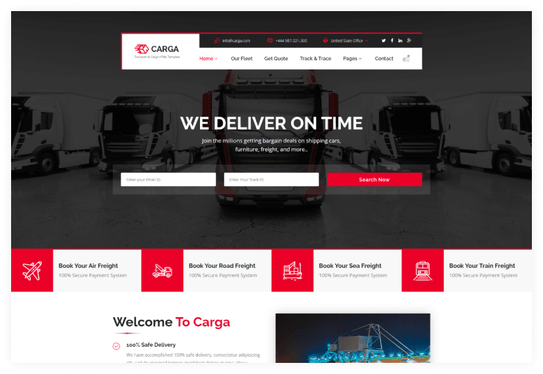 Carga - Transport & Cargo Responsive HTML Template