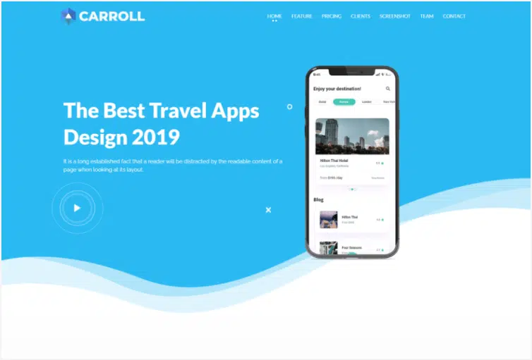 Carroll – App Landing Page HTML Template