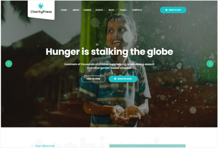 charitypress charity fundraising html template