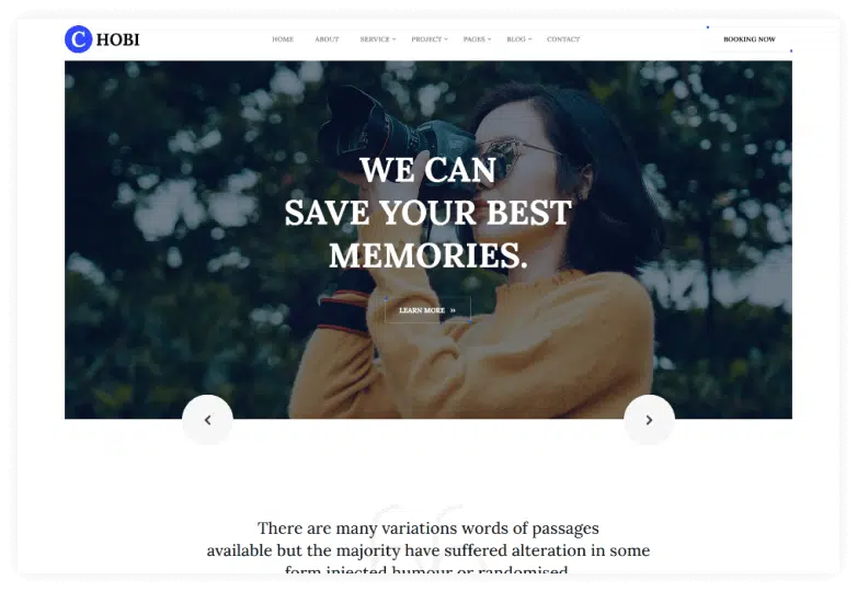 Chobi - Photography Portfolio Template HTML Version on Bootstrap 5
