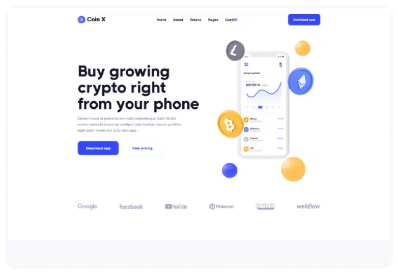 Coin X - Finance Webflow template