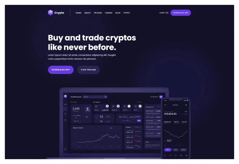 Crypto - App Webflow Template